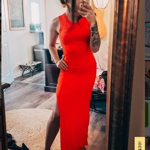 Shield and Sword Red Sleeveless Maxi Dress